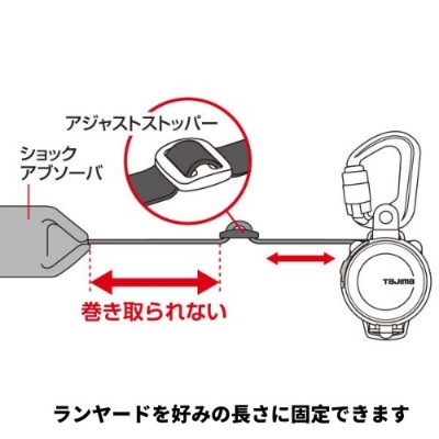 □*【タジマ】ランヤード単体 ハーネス用 ダブルL8 A1KR150F-WL8